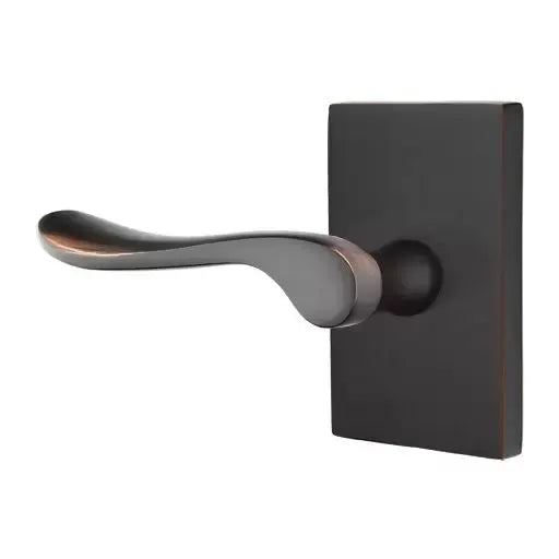 Emtek Luzern Door Lever with Modern Rectangular Rose by Emtek