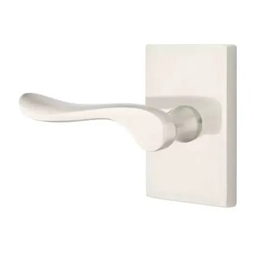 Emtek Luzern Door Lever with Modern Rectangular Rose by Emtek