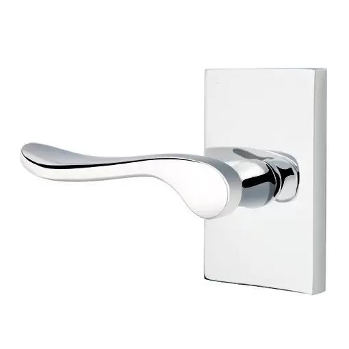 Emtek Luzern Door Lever with Modern Rectangular Rose by Emtek