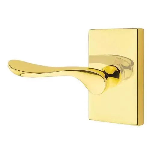 Emtek Luzern Door Lever with Modern Rectangular Rose by Emtek