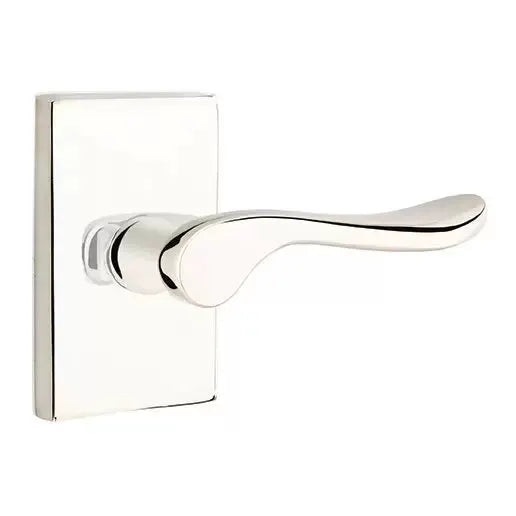Emtek Luzern Door Lever with Modern Rectangular Rose by Emtek