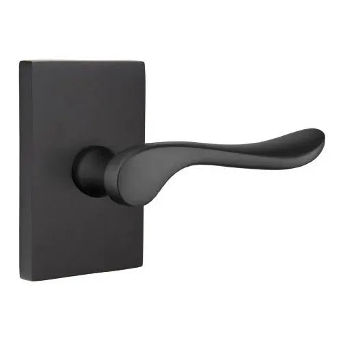 Emtek Luzern Door Lever with Modern Rectangular Rose by Emtek