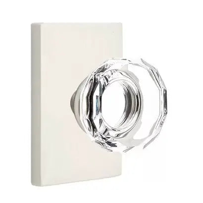 Emtek Lowell Door Knob with Modern Rectangular Rose by Emtek