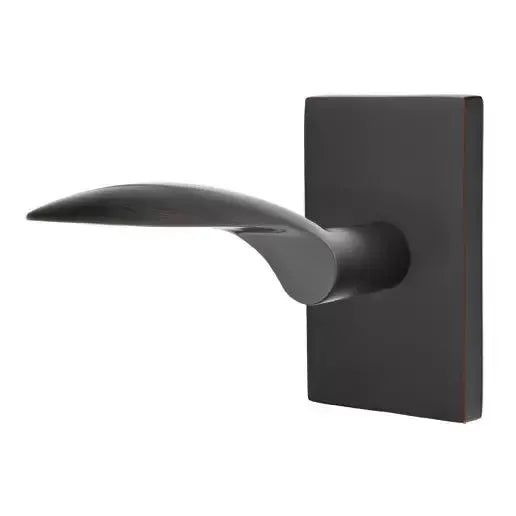 Emtek Mercury Door Lever with Modern Rectangular Rose by Emtek