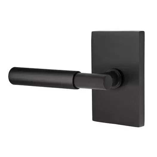 Emtek Myles Lever with Modern Rectangular Rose by Emtek