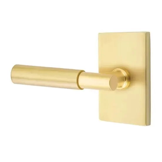 Emtek Myles Lever with Modern Rectangular Rose by Emtek