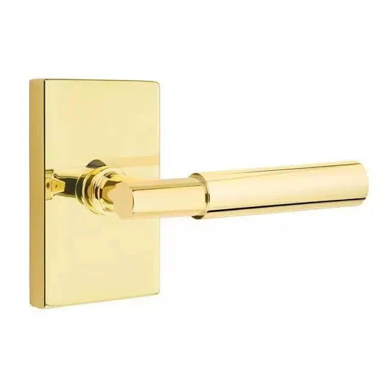 Emtek Myles Lever with Modern Rectangular Rose by Emtek