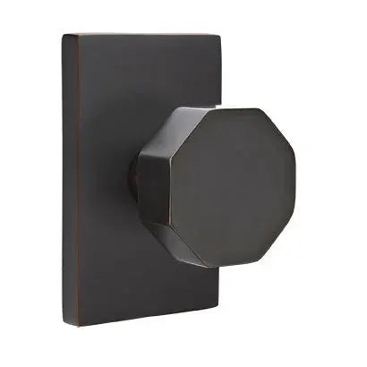 Emtek Octagon Door Knob with Modern Rectangular Rose by Emtek