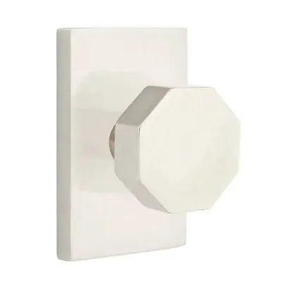 Emtek Octagon Door Knob with Modern Rectangular Rose by Emtek