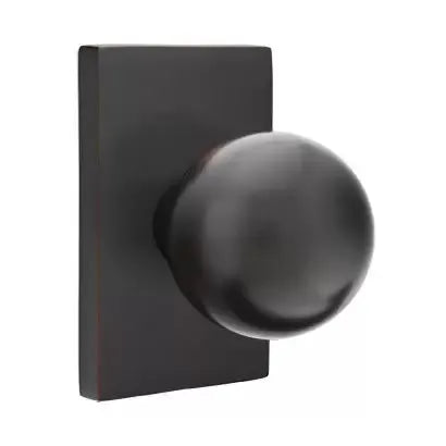 Emtek Orb Door Knob and Modern Rectangular Rose by Emtek