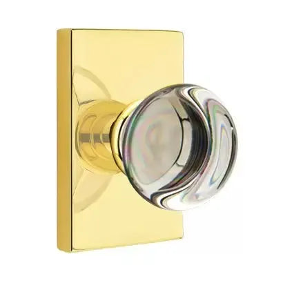 Emtek Providence Door Knob with Modern Rectangular Rose by Emtek