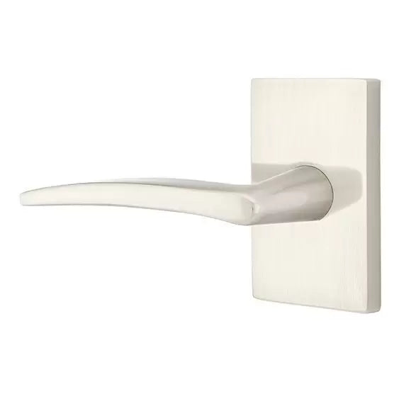 Emtek Poseidon Door Lever with Modern Rectangular Rose by Emtek