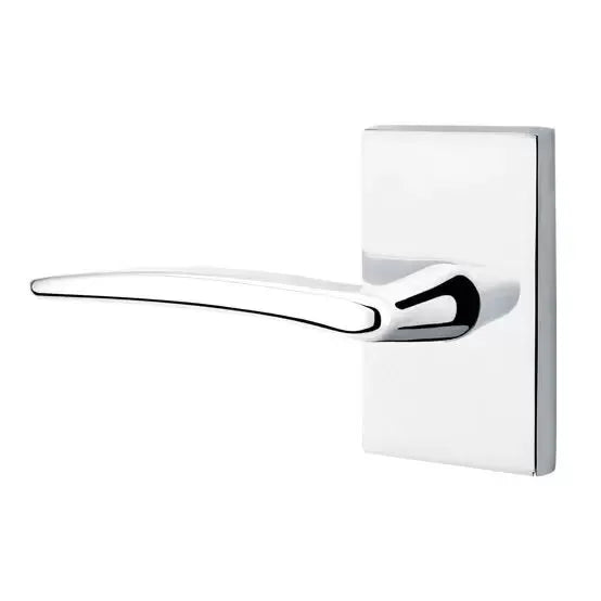 Emtek Poseidon Door Lever with Modern Rectangular Rose by Emtek