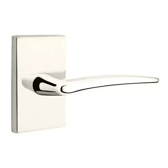 Emtek Poseidon Door Lever with Modern Rectangular Rose by Emtek