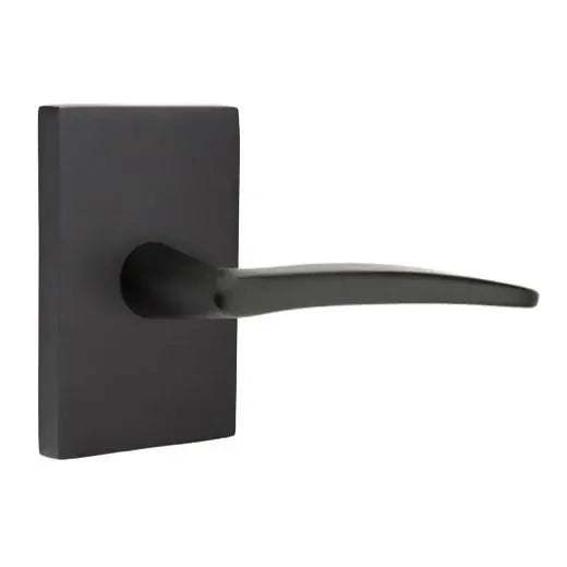 Emtek Poseidon Door Lever with Modern Rectangular Rose by Emtek