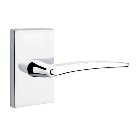 Emtek Poseidon Door Lever with Modern Rectangular Rose by Emtek