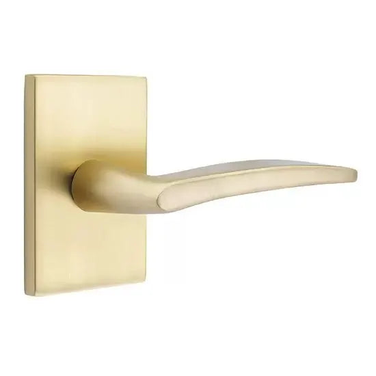 Emtek Poseidon Door Lever with Modern Rectangular Rose by Emtek