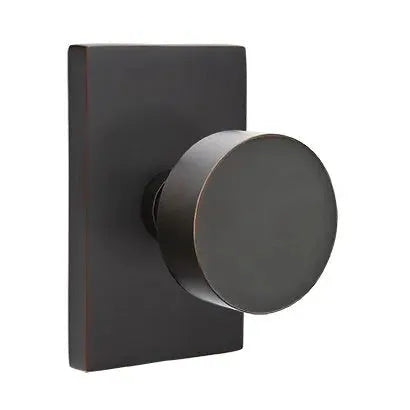 Emtek Round Door Knob and Modern Rectangular Rose by Emtek
