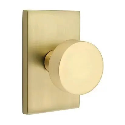 Emtek Round Door Knob and Modern Rectangular Rose by Emtek