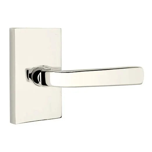 Emtek Sion Door Lever with Modern Rectangular Rose by Emtek