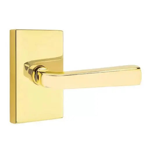Emtek Sion Door Lever with Modern Rectangular Rose by Emtek