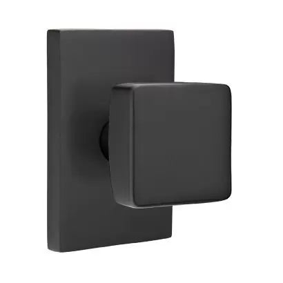 Emtek Square Door Knob with Modern Rectangular Rose