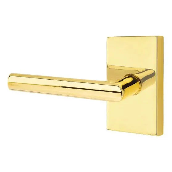 Emtek Stuttgart Door Lever with Modern Rectangular Rose by Emtek