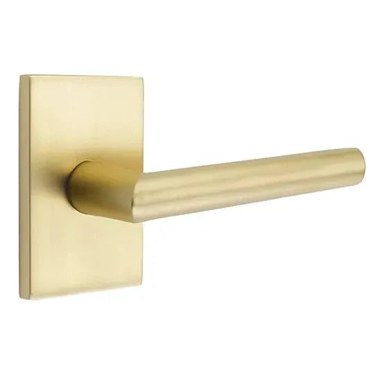 Emtek Stuttgart Door Lever with Modern Rectangular Rose by Emtek
