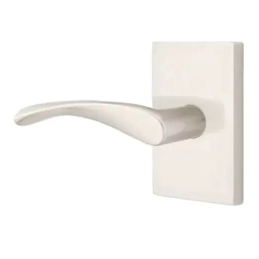 Emtek Triton Door Lever with Modern Rectangular Rose by Emtek