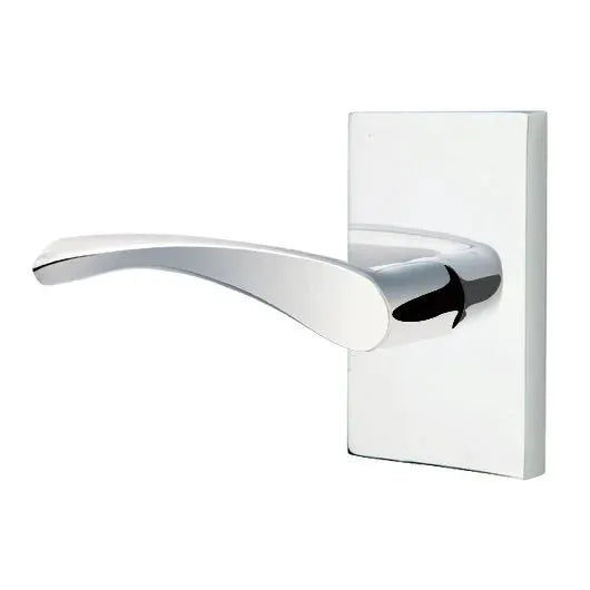 Emtek Triton Door Lever with Modern Rectangular Rose by Emtek