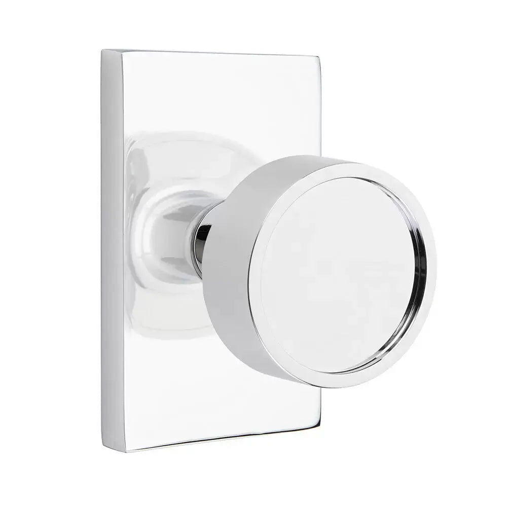 Emtek Verve Door Knob with Modern Rectangular Rose by Emtek