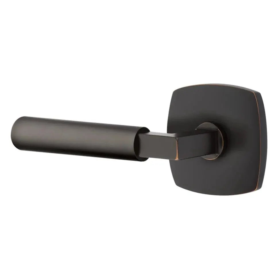 Emtek Smooth Lever with L-Square Stem and Urban Modern Rose by Emtek
