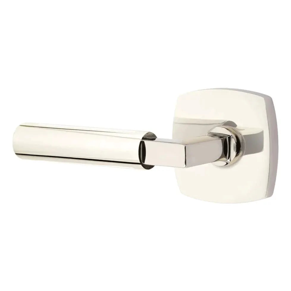 Emtek Smooth Lever with L-Square Stem and Urban Modern Rose by Emtek