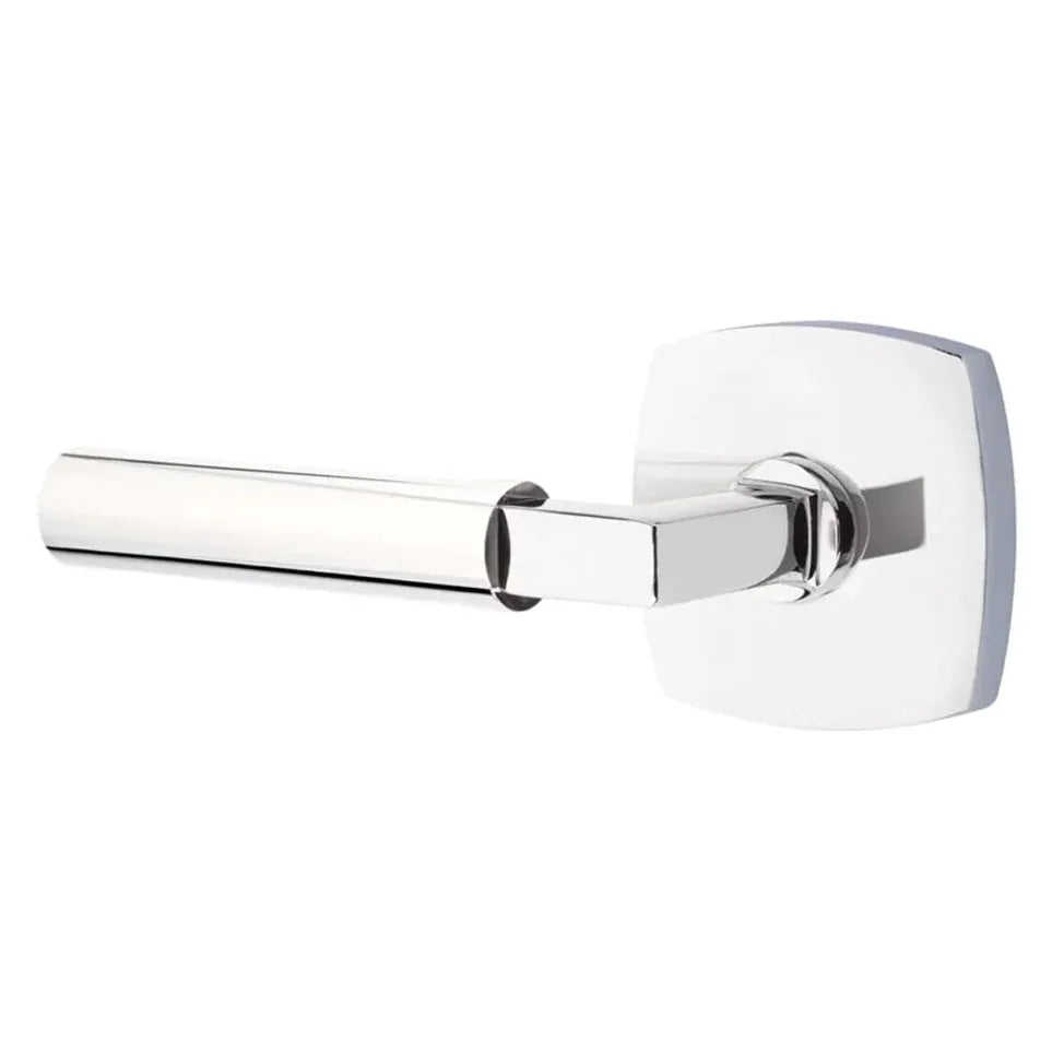 Emtek Smooth Lever with L-Square Stem and Urban Modern Rose by Emtek