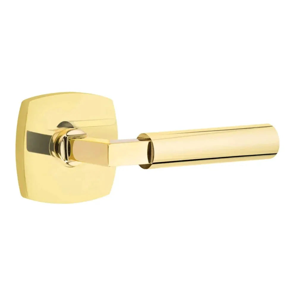 Emtek Smooth Lever with L-Square Stem and Urban Modern Rose by Emtek