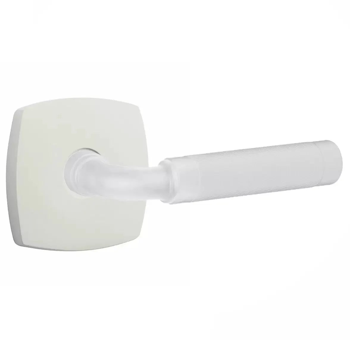 Emtek Knurled Lever with R-Bar Stem and Urban Modern Rose by Emtek