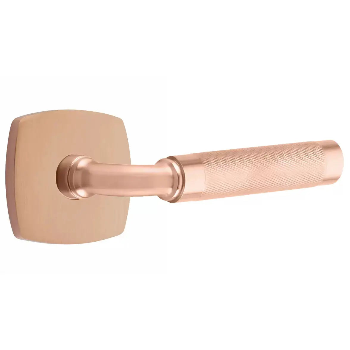 Emtek Knurled Lever with R-Bar Stem and Urban Modern Rose by Emtek