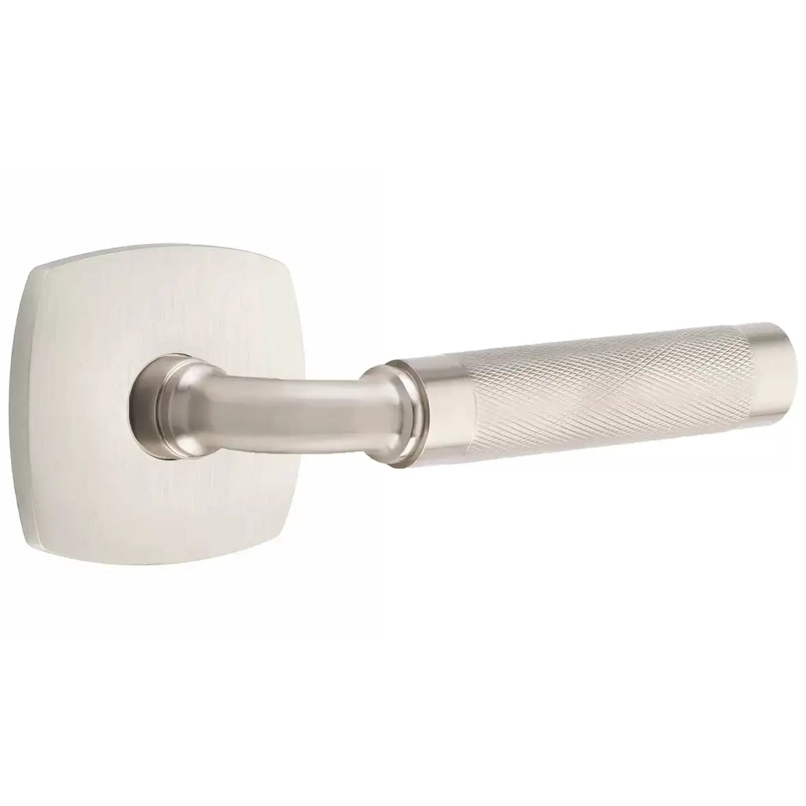 Emtek Knurled Lever with R-Bar Stem and Urban Modern Rose by Emtek