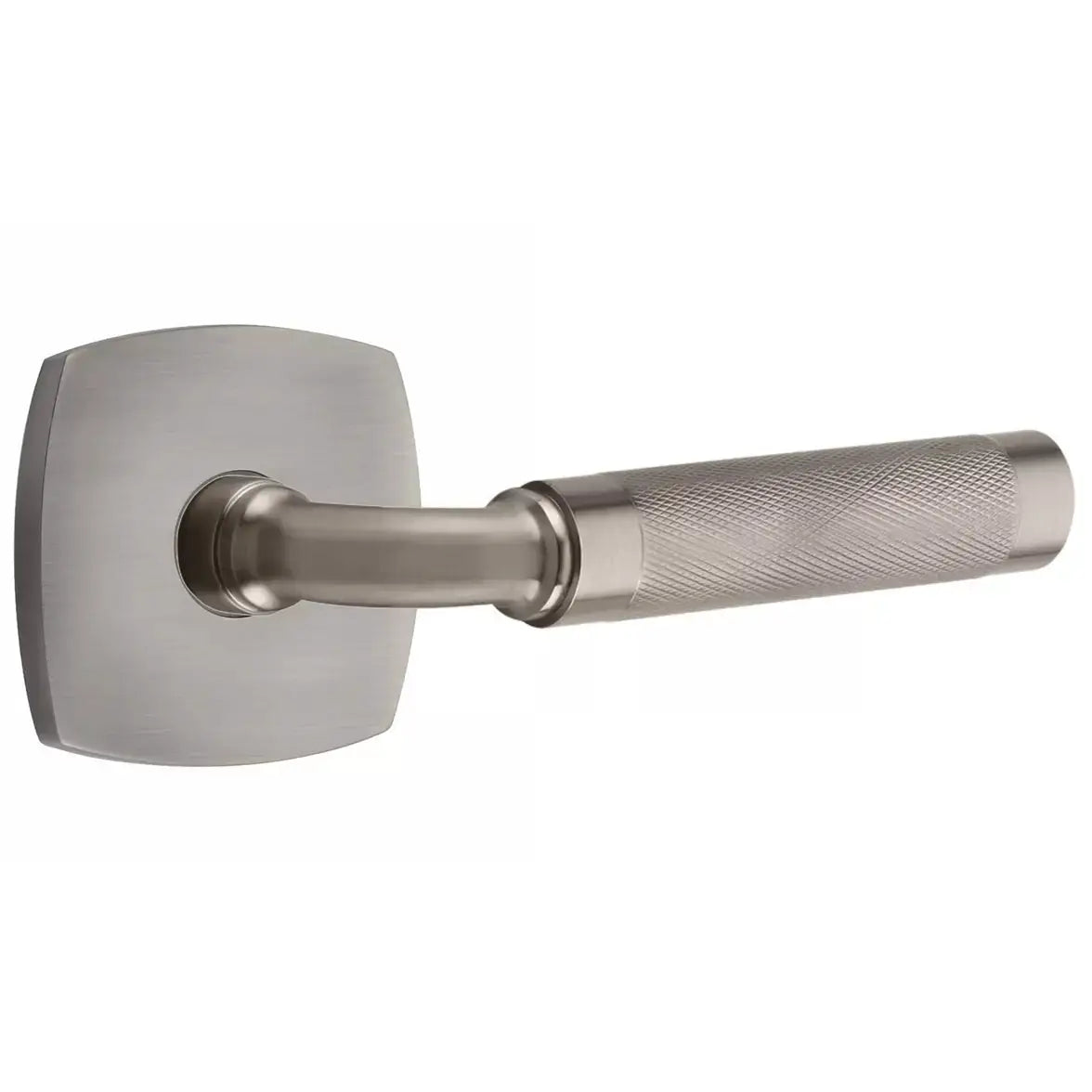 Emtek Knurled Lever with R-Bar Stem and Urban Modern Rose by Emtek