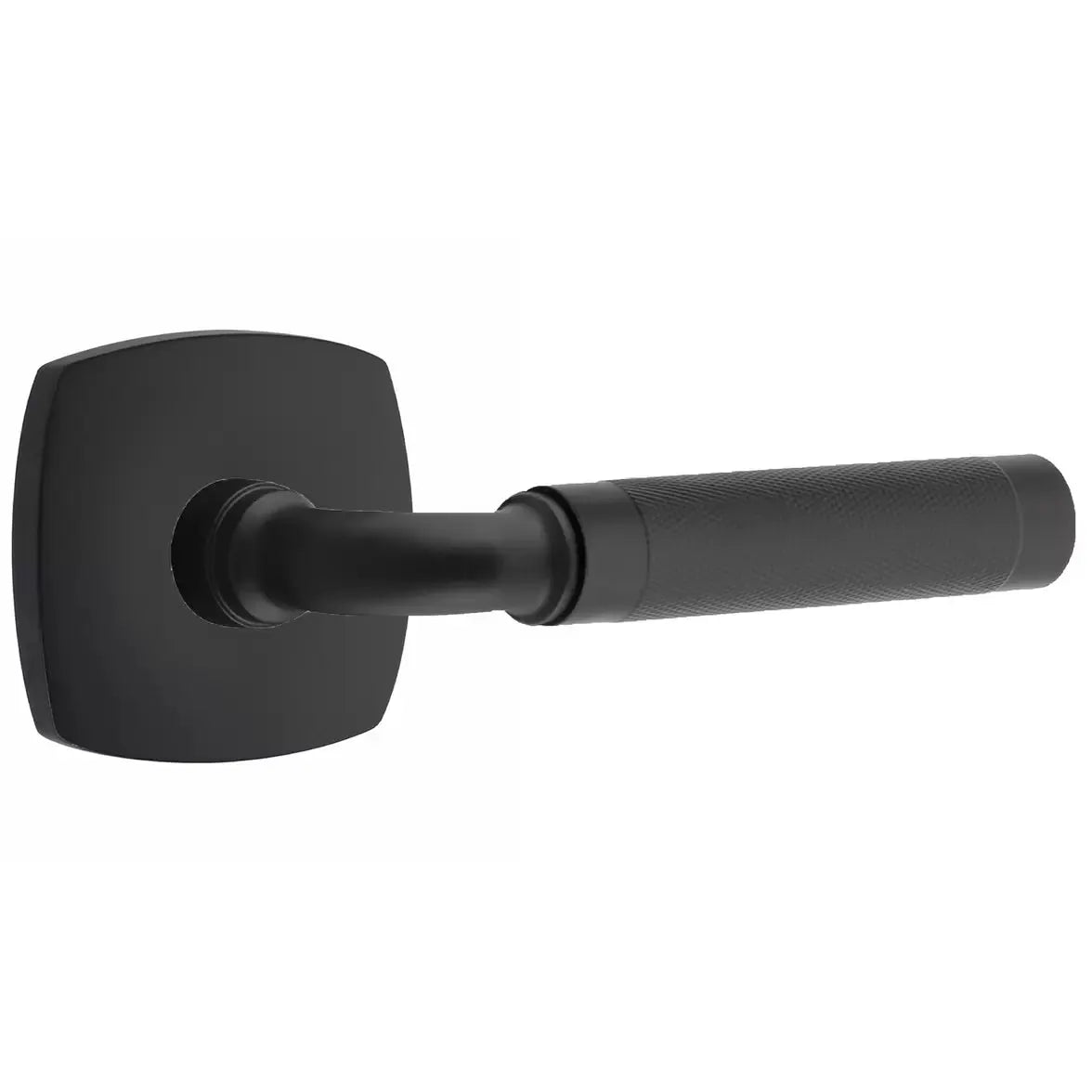 Emtek Knurled Lever with R-Bar Stem and Urban Modern Rose by Emtek