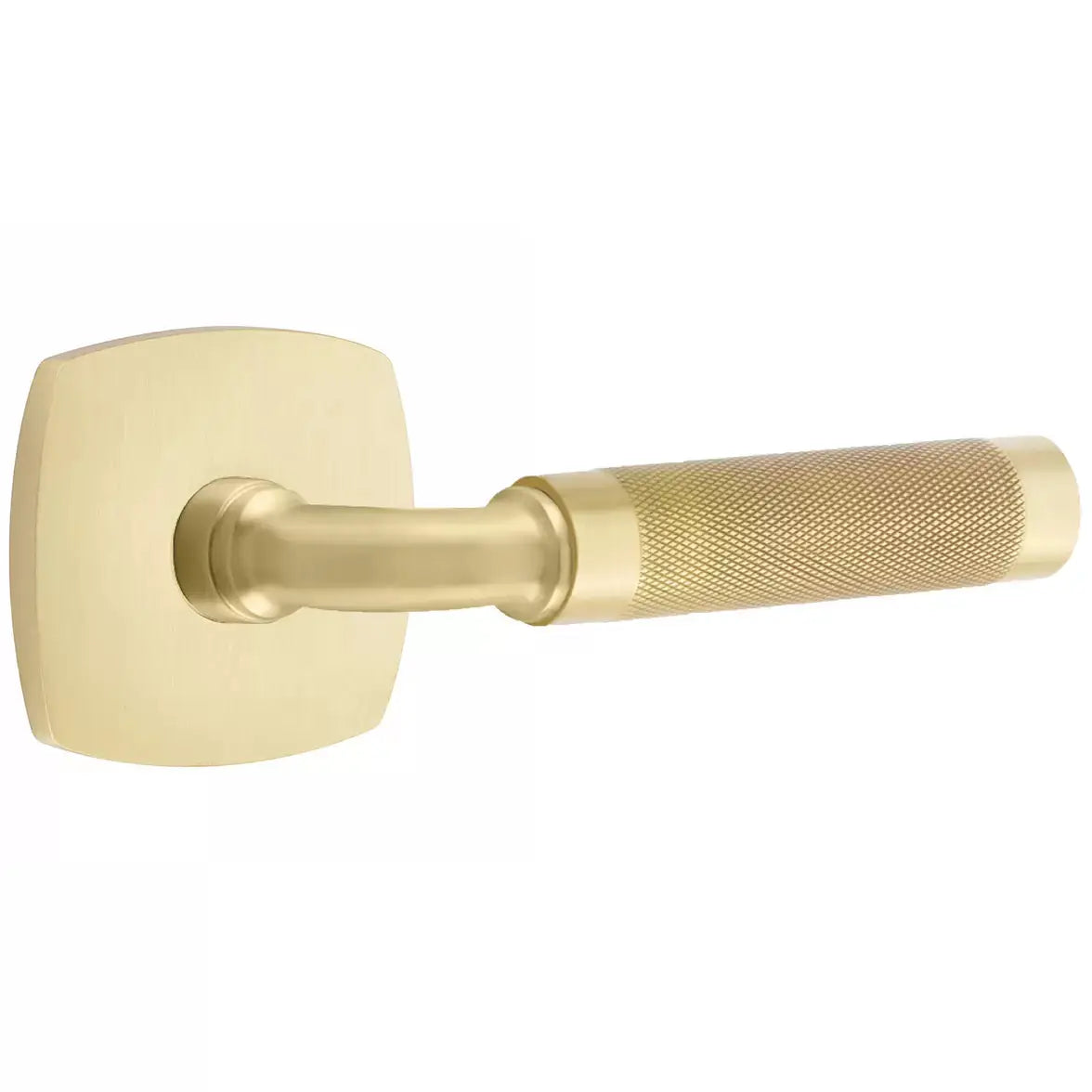 Emtek Knurled Lever with R-Bar Stem and Urban Modern Rose by Emtek
