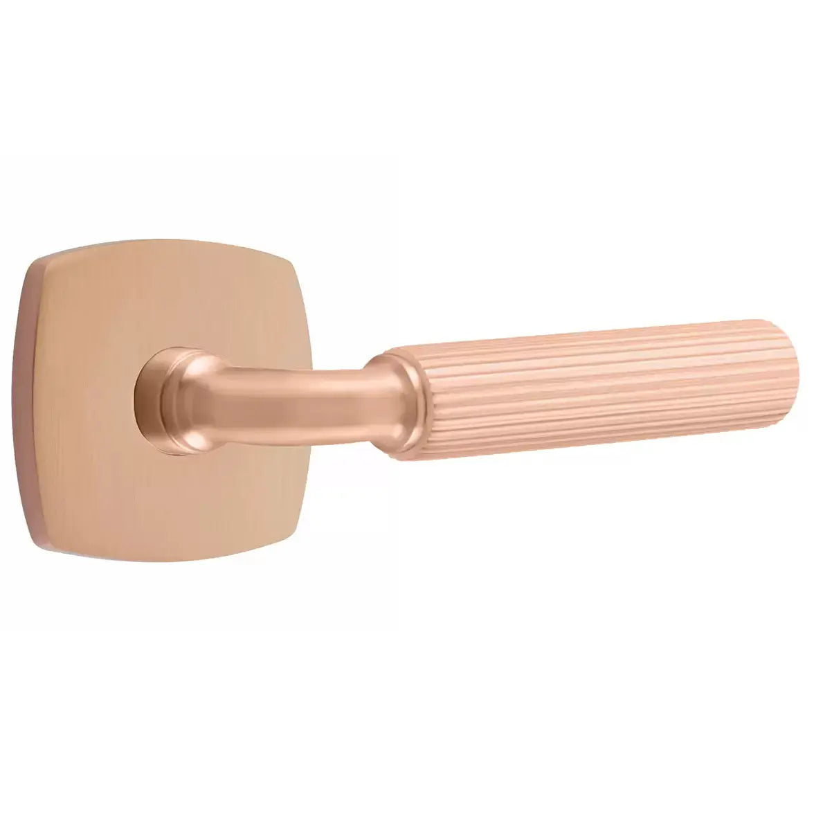 Emtek Straight Knurled Lever with R-Bar Stem and Urban Modern Rose by Emtek