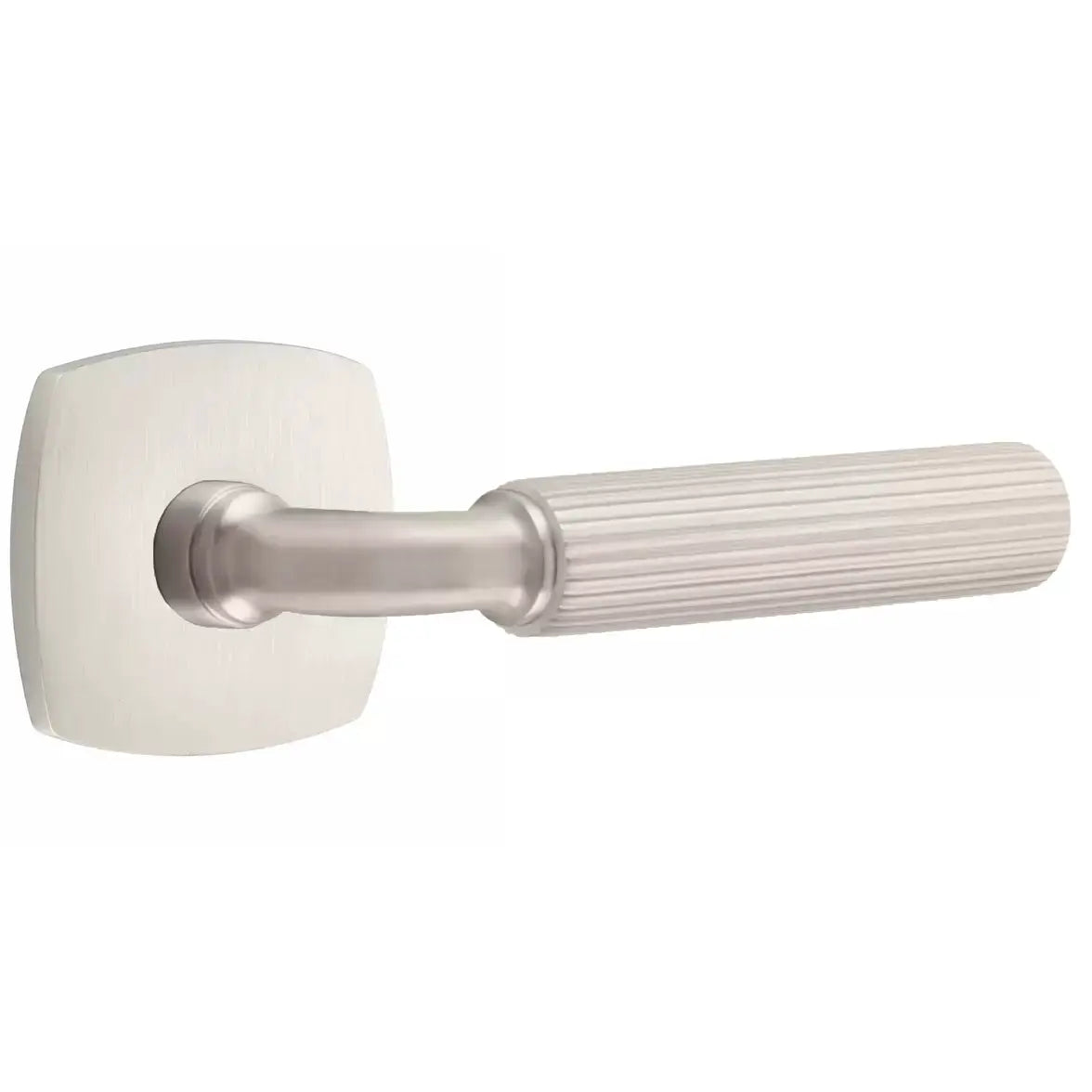 Emtek Straight Knurled Lever with R-Bar Stem and Urban Modern Rose by Emtek