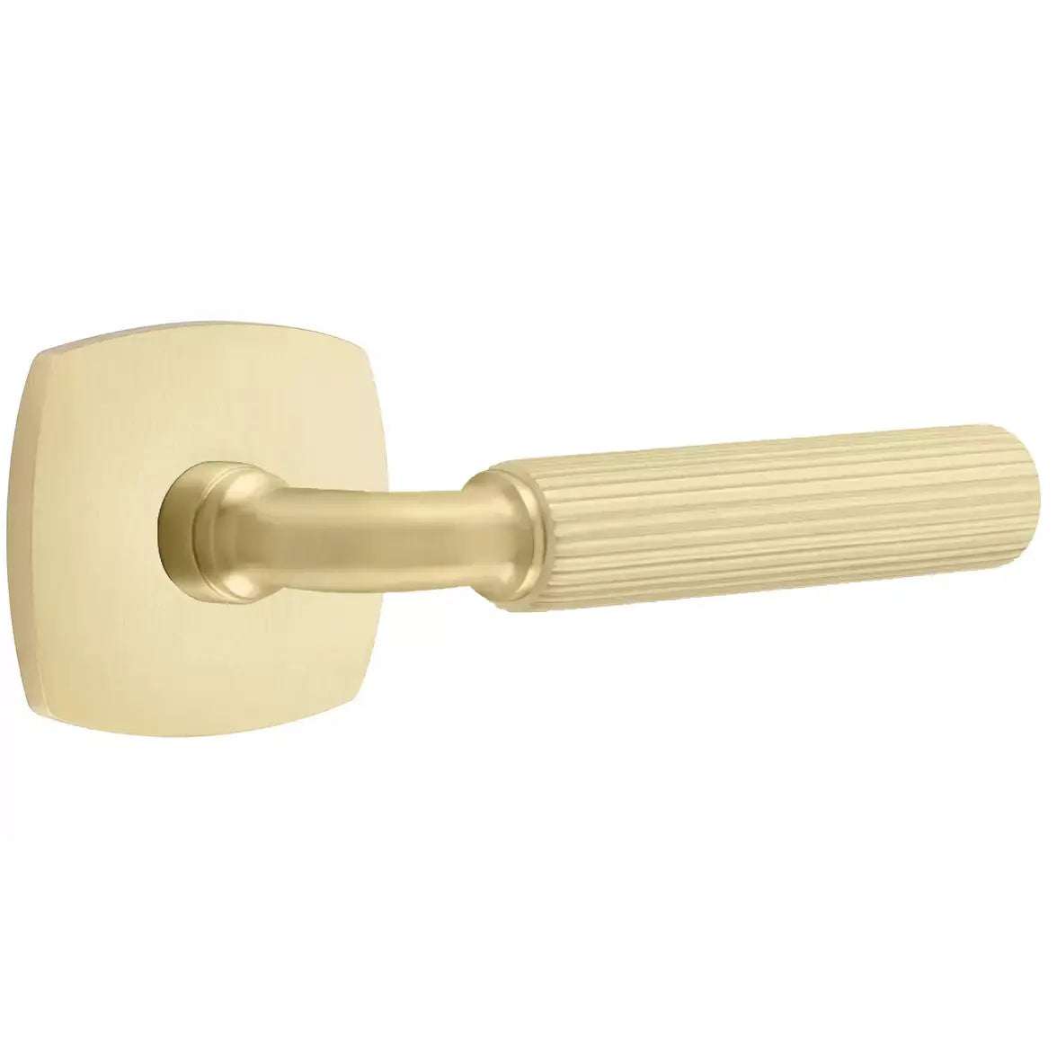 Emtek Straight Knurled Lever with R-Bar Stem and Urban Modern Rose by Emtek