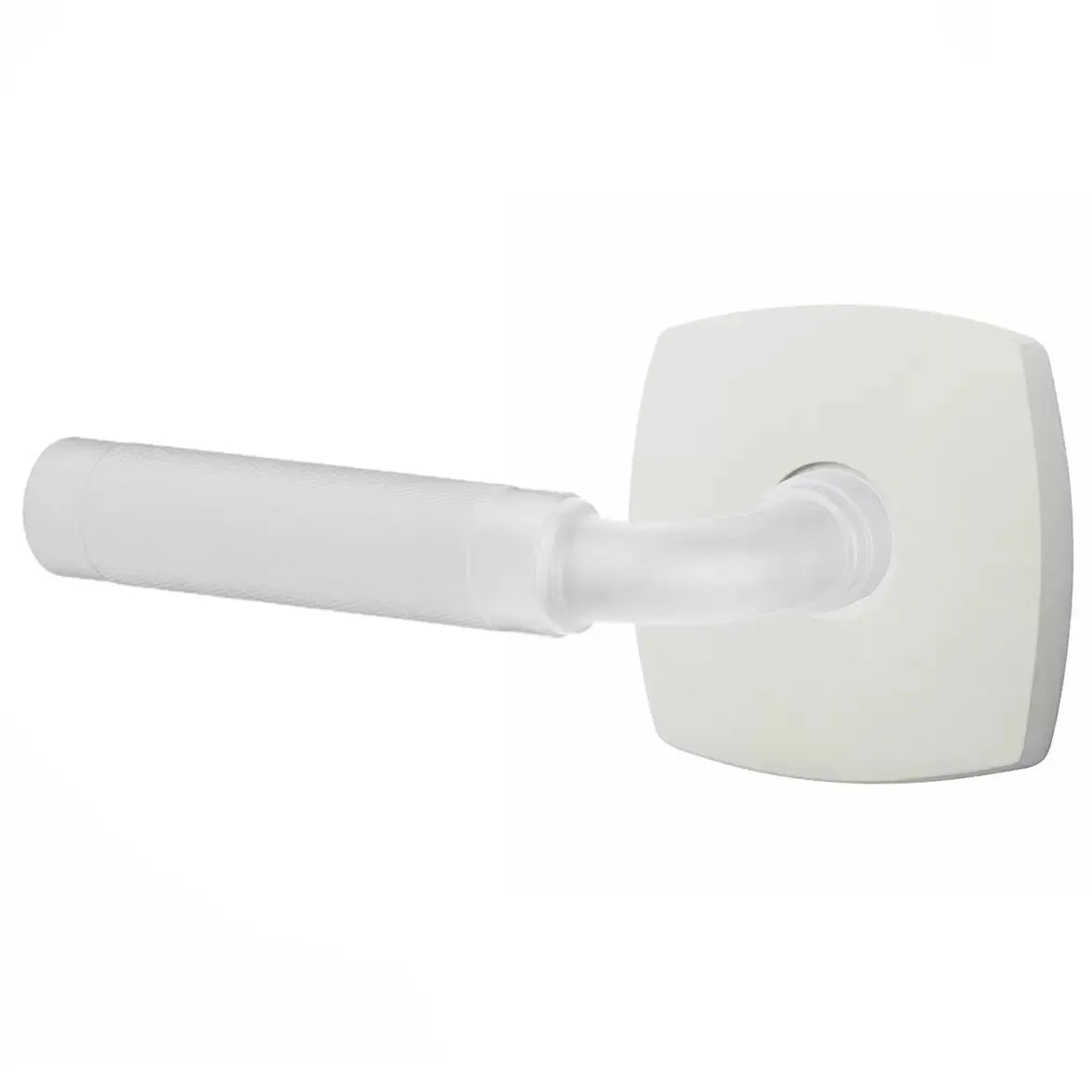Emtek Knurled Lever with R-Bar Stem and Urban Modern Rose by Emtek