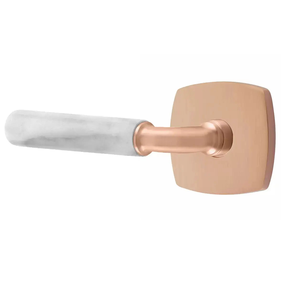 Emtek White Marble Lever with R-Bar Stem and Urban Modern Rose by Emtek