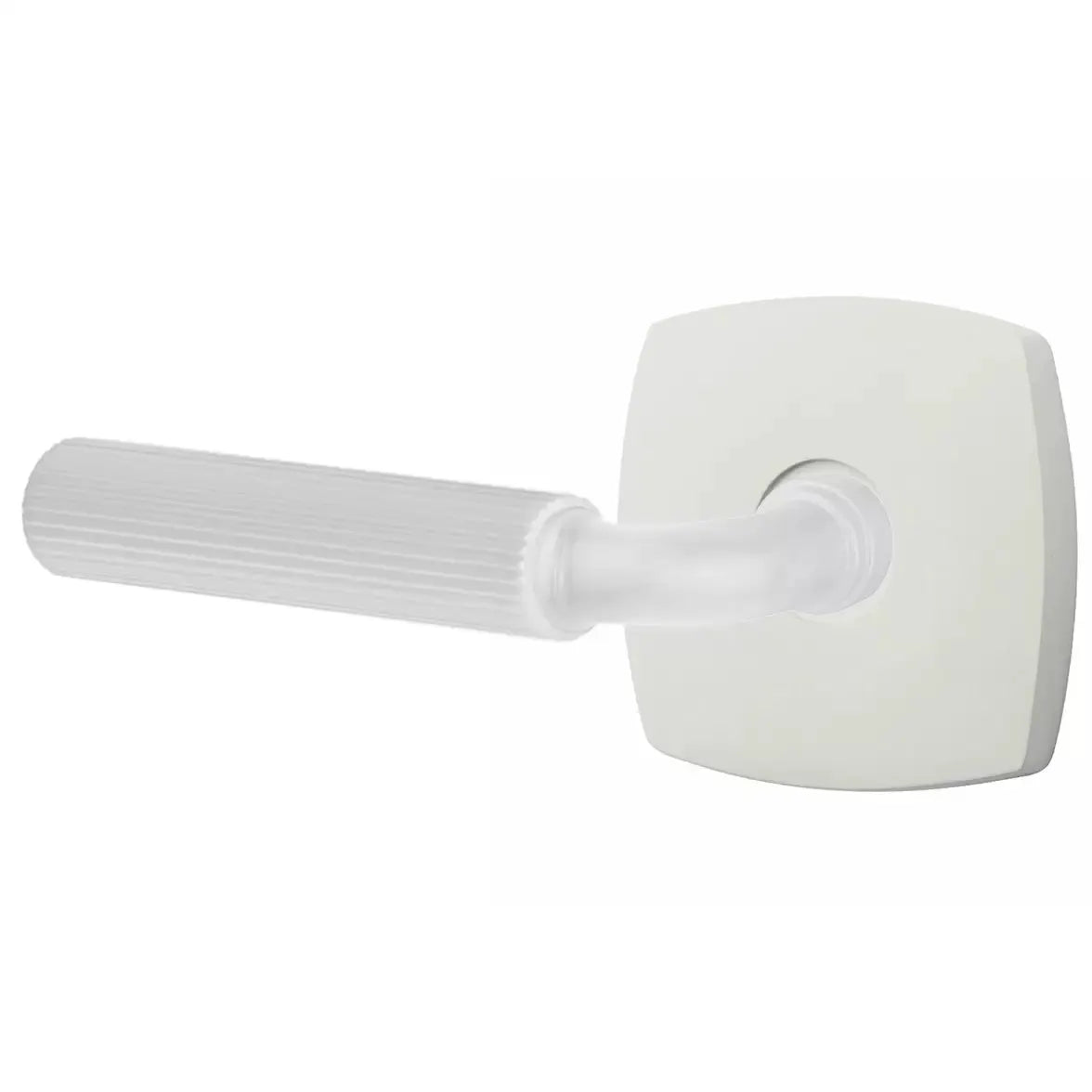 Emtek Straight Knurled Lever with R-Bar Stem and Urban Modern Rose by Emtek