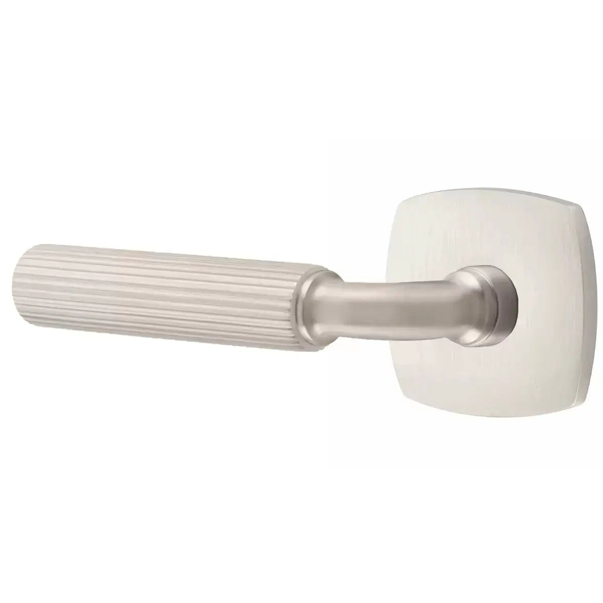 Emtek Straight Knurled Lever with R-Bar Stem and Urban Modern Rose by Emtek