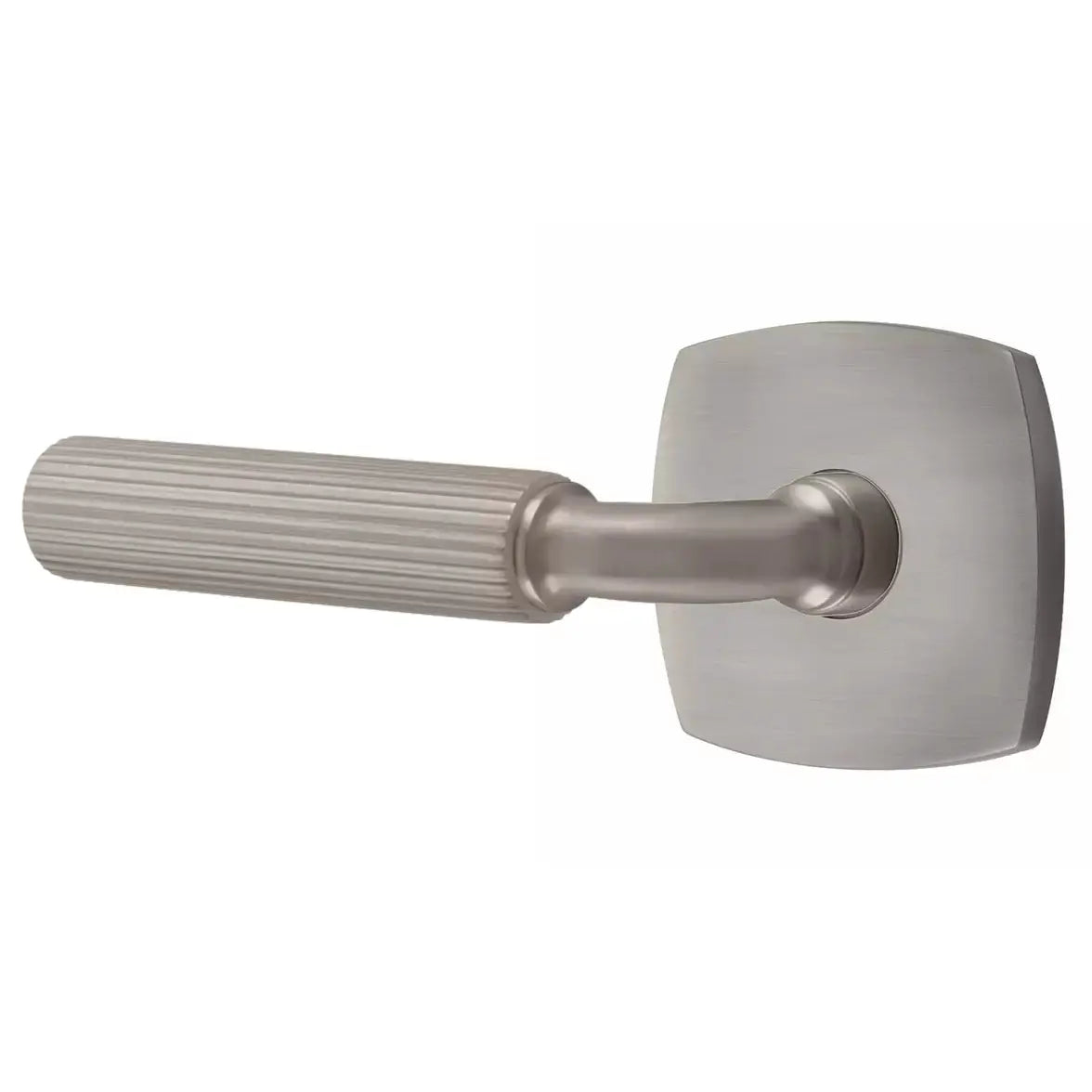 Emtek Straight Knurled Lever with R-Bar Stem and Urban Modern Rose by Emtek