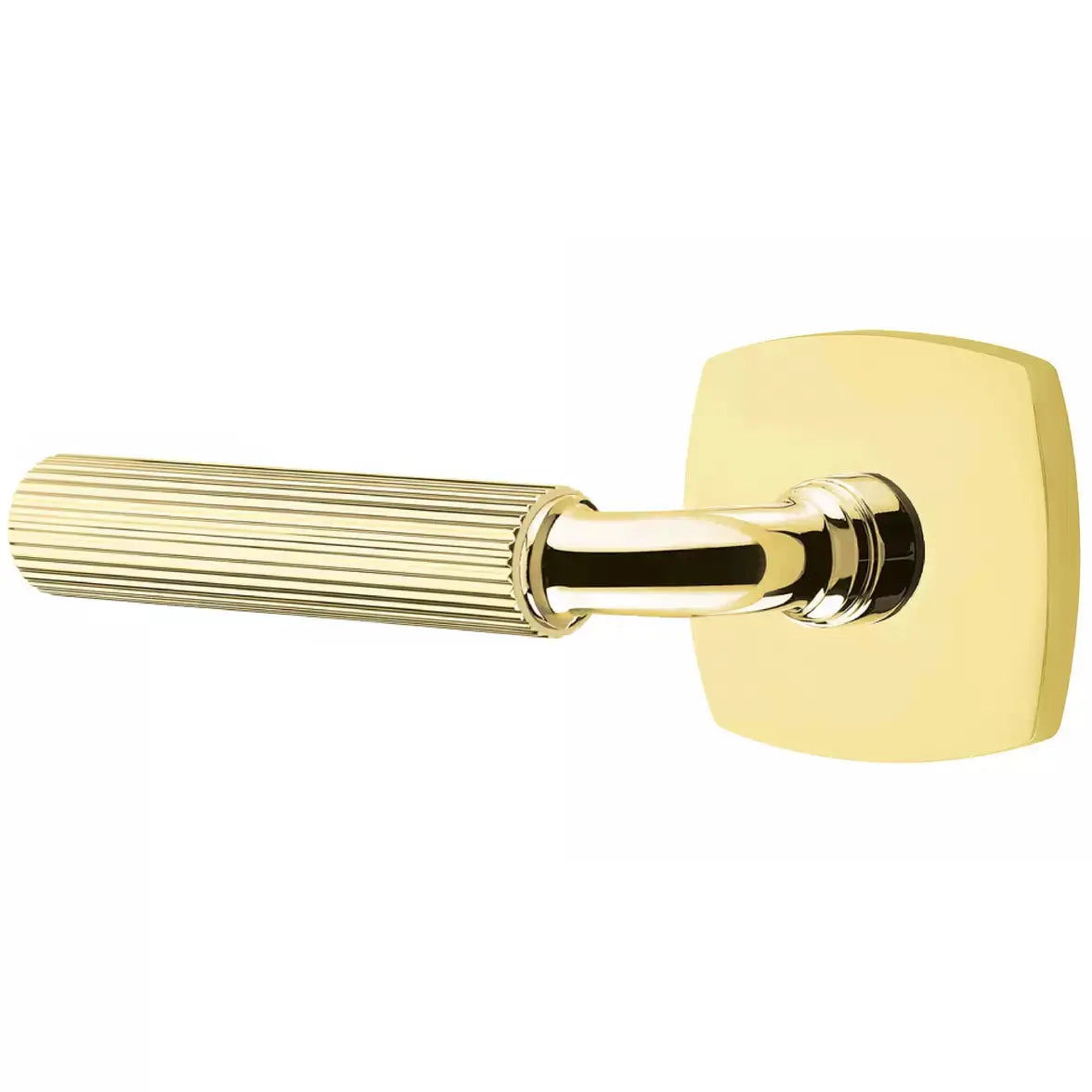 Emtek Straight Knurled Lever with R-Bar Stem and Urban Modern Rose by Emtek